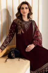 JAZMIN - 3PC VELVET EMBROIDERED ZF307