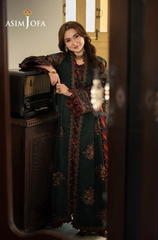 ASIM JOFA - 3PC DHANAK EMBROIDERED ZF301