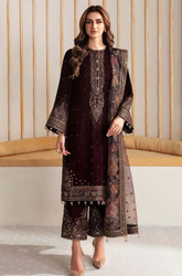 JAZMIN - 3PC Embroidered Velvet ZF266