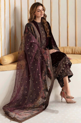 JAZMIN - 3PC Embroidered Velvet ZF266