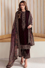 JAZMIN - 3PC Embroidered Velvet ZF266