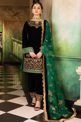 Noor-e-Zar - 3PC Embroidered Velvet ZF265