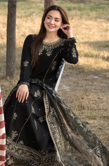 Hania - 3PC Dhanak Embroidered ZF-276
