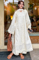 WHITE - 3PC LAWN EMBROIDERED SUIT ZF328