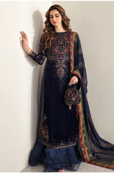 JAZMIN - 3PC VELVET EMBROIDERED ZF313