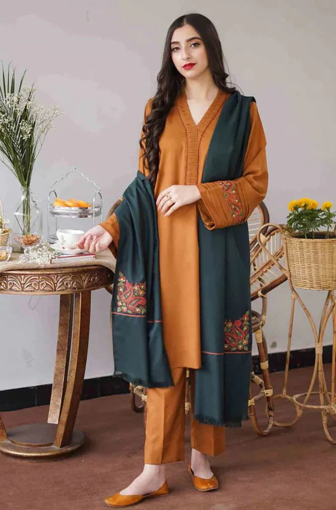 AISLING - 3PC Dhanak Embroidered ZF10