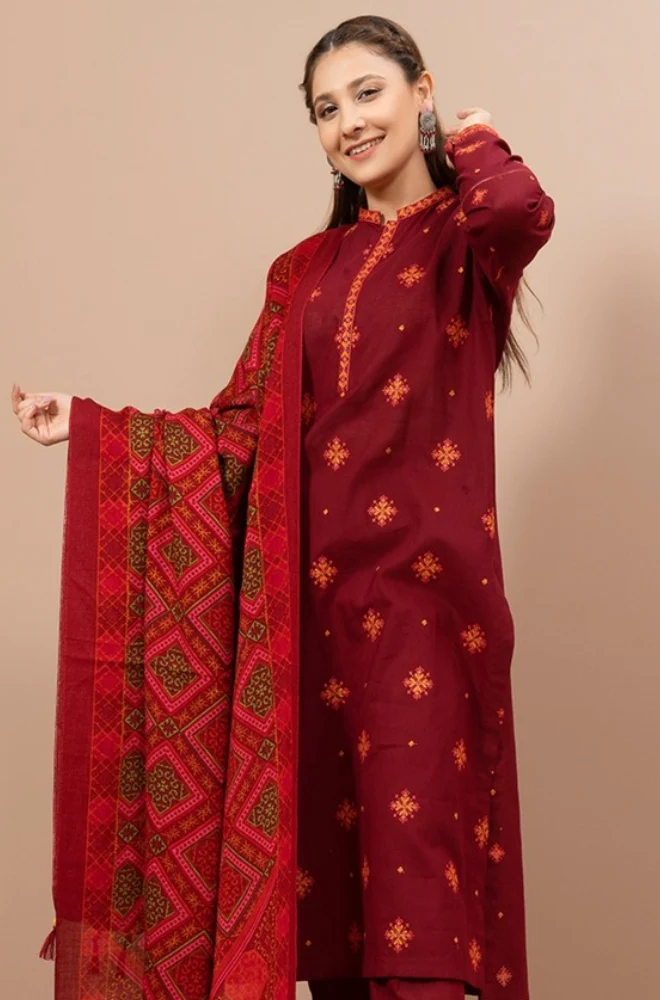 Dhanak - 3PC Embroidered ZF302