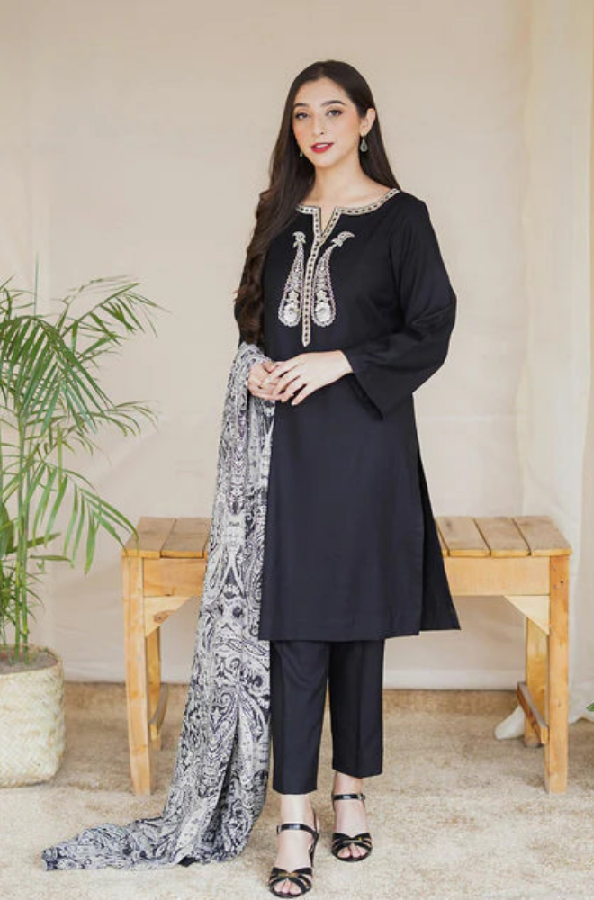 AISLING - 3PC  Dhanak Embroidered ZF191