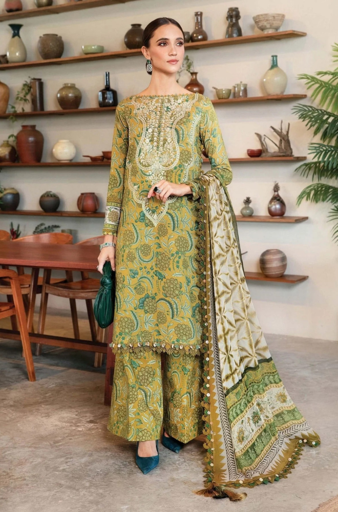 MARIA B-3PC PRINTED EMBROIDERED LAWN SUIT ZF331