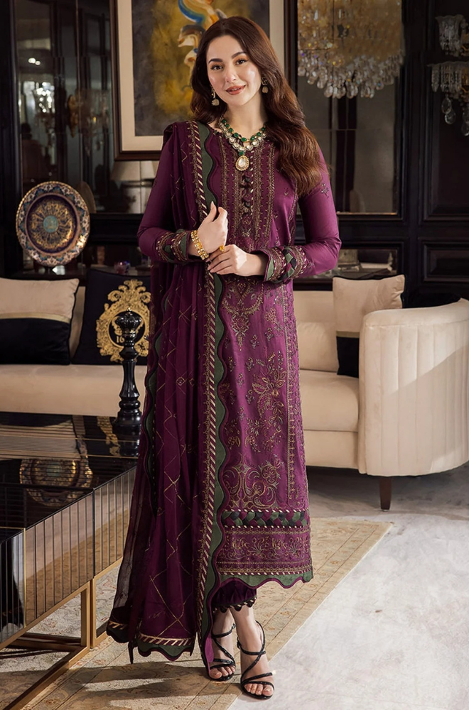 ASIM JOFA - 3PC Dhanak Embroidered ZF267