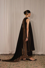 Black Mystique - 3PC Dhanak Embroidered ZF288