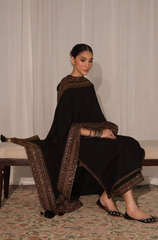 Black Mystique - 3PC Dhanak Embroidered ZF288