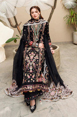 QALAMKAR - 3PC LAWN EMBROIDERED SUIT ZF332