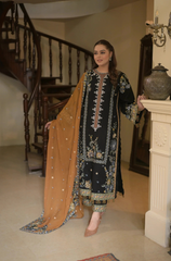 Aneelas - 3PC Luxury Dhanak Embroidered  V43
