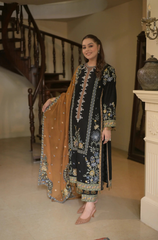 Aneelas - 3PC Luxury Dhanak Embroidered  V43