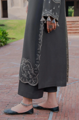 IZEL-3PC DHANAK EMBROIDERED WITH WOOL PRINTED SHAWL V736