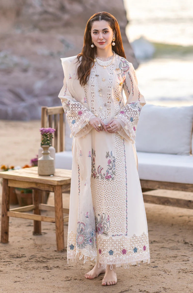 QALAMKAR - 3PC LAWN EMBROIDERED ZF237