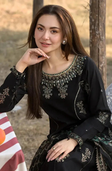 Hania - 3PC Dhanak Embroidered ZF-276