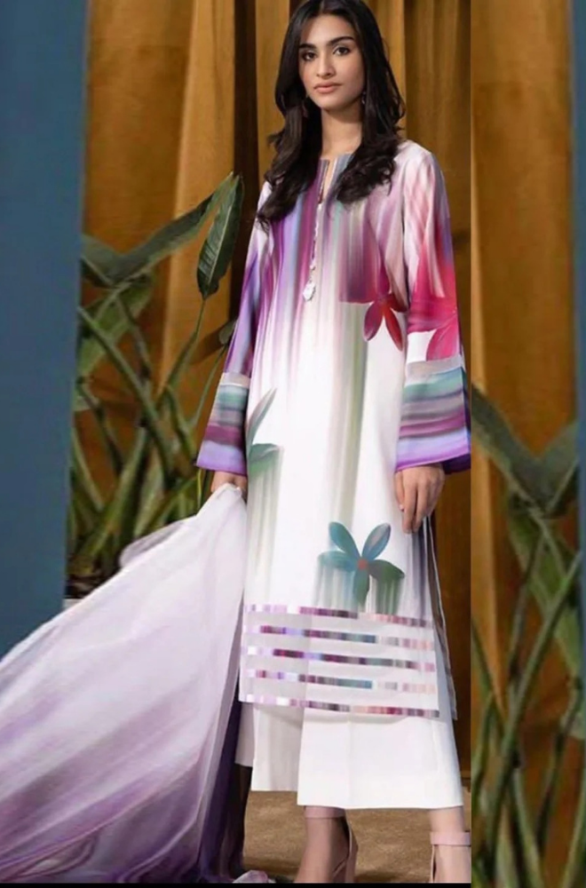 LULUSAR - 3PC SILK PRINTED V51