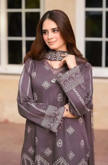 LIBAAS - 3PC DHANAK EMBROIDERED 681