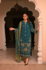 ANEELAS - 3PC DHANAK EMBROIDERED V57