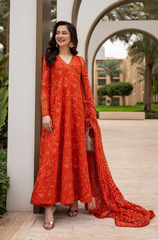 DANISA -  3PC LAWN EMBROIDERED FROCK V721