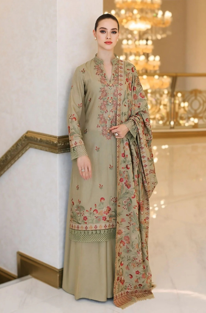 Dhanak -3PC Embroidered ZF315