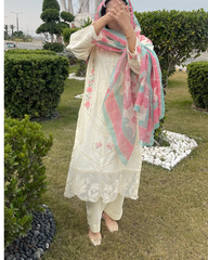 Premium Lawn - 3PC Stitched Embroidered ZF008