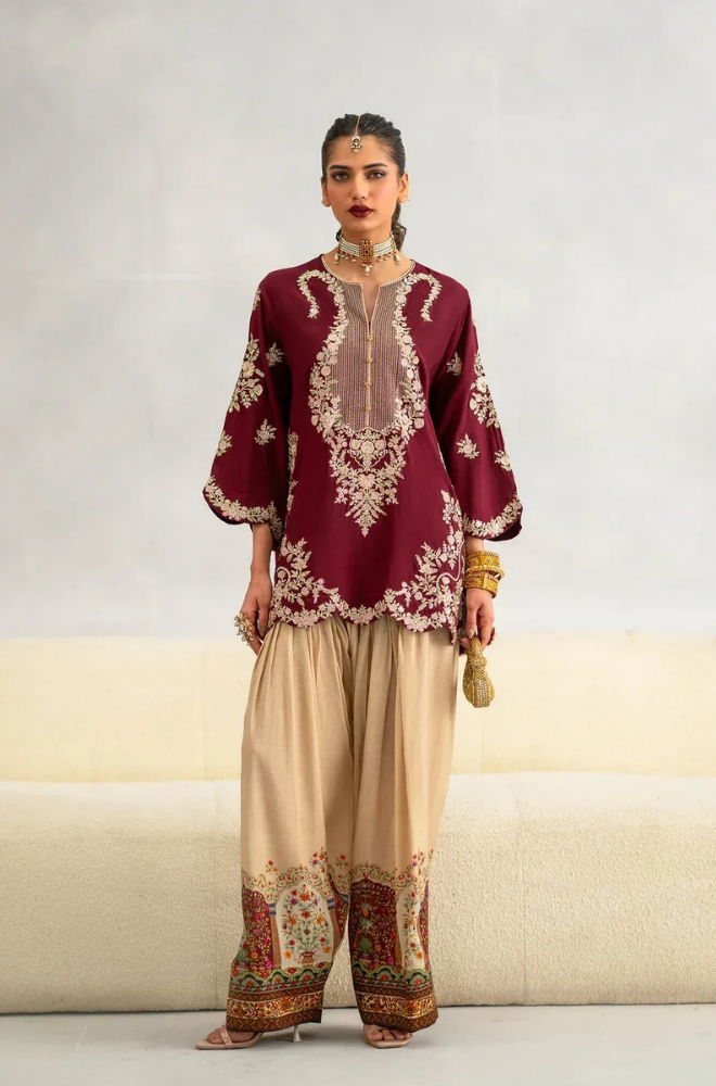 ETHNIC - 2PC LUXURY SILK EMBROIDERED V44