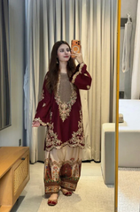 ETHNIC - 2PC LUXURY SILK EMBROIDERED V44