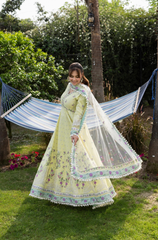 ANEEAS - 3PC LAWN EMBROIDERED SHIRT WITH NET EMBROIDERED DUPATTA AND TROUSER  728