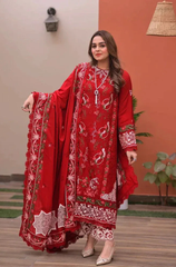 Aneelas - 3PC Unstitched Embroidered Lawn Suit 715