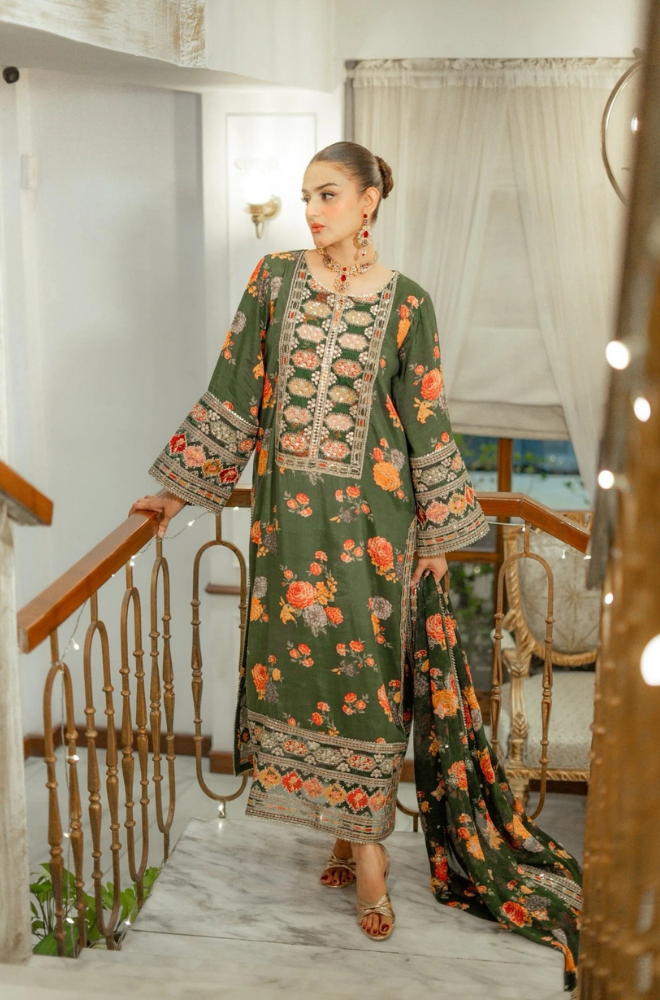 Aneelas - 3PC Luxury Silk ZF284