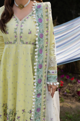 ANEEAS - 3PC LAWN EMBROIDERED SHIRT WITH NET EMBROIDERED DUPATTA AND TROUSER  728