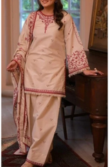 ANEELAS - 3PC DHANAK EMBROIDERED V46