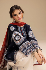 JAZMIN - 3PC DHANAK EMBROIDERED ZF285