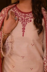 ANEELAS - 3PC DHANAK EMBROIDERED V46