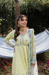 ANEEAS - 3PC LAWN EMBROIDERED SHIRT WITH NET EMBROIDERED DUPATTA AND TROUSER  728
