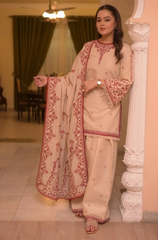 ANEELAS - 3PC DHANAK EMBROIDERED V46