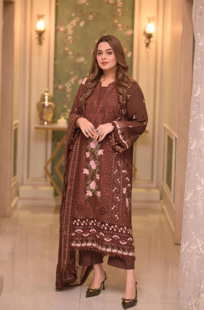 ANEELA'S - 3PC LAWN EMBROIDERED SUIT ZF330