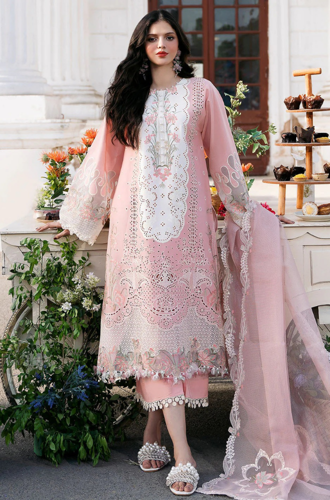 BIN ILYAS - 3PC Lawn Embroidered ZF240